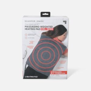 Sharper Image Calming Heat Massaging Weighted Heating Pad, XXL-Wide